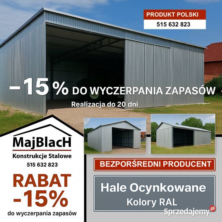 GRAFITOWY Pojedynczy Garaż Blaszany Jednospadowy podlaskie Mońki