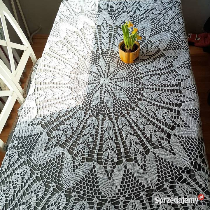 Obrus szydełkowy śnieżnobiały Głogów