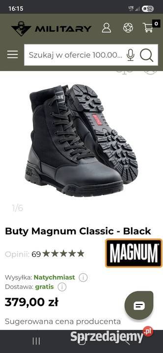 Buty taktyczne magnum 43 czarny Łódź