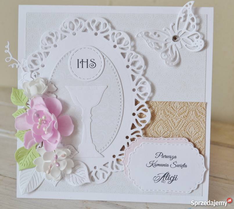 Kartka na Pierwszą Komunię Świętą ręcznie Słupsk