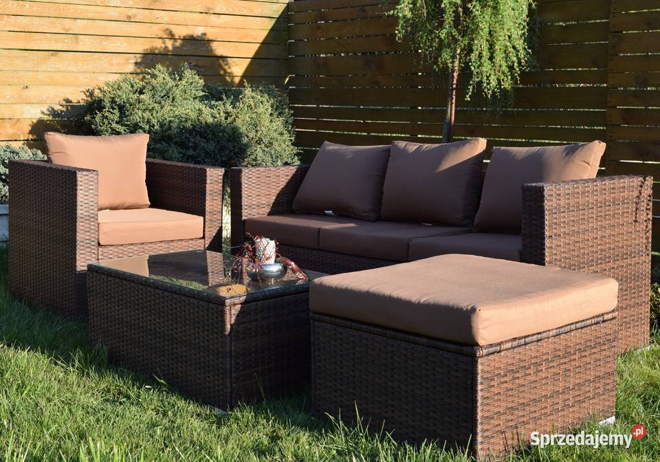 BORNEO brąz technoratan sofa fotel pufa Bosutów