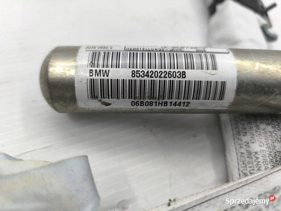 KURTYNA POWIETRZNA PRAWA BMW X3 E83 85342022603B Wyposażenie wnętrza