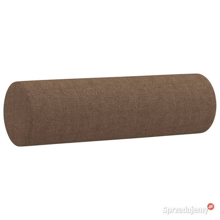 2osobowa sofa z poduszkami brązowa 120 tkanina