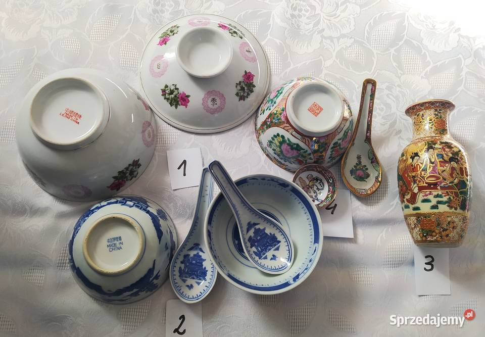 Chińska porcelana miseczki szkatułka flakon Opole