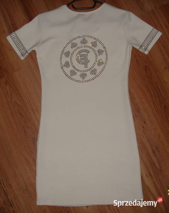 śmietankowa sukienka CHERLIZE FASHION ozdobne Rawicz