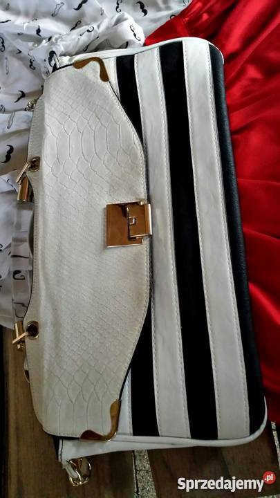 Torebka River Island czarnobiała pasy jesieńzima Torby i torebki lubelskie