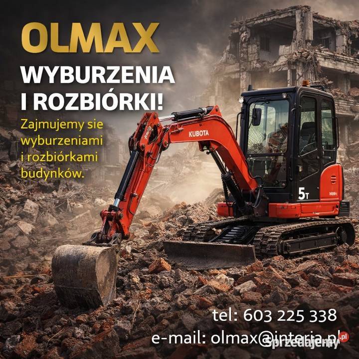 Wyburzenia Rozbiórki Demontaż Kucie Koparka