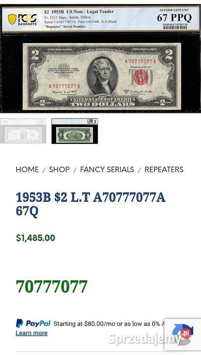 USA 2 Dolary 1928 r Chicago PCGS 64 PPQ RZADKI Węgorzewo