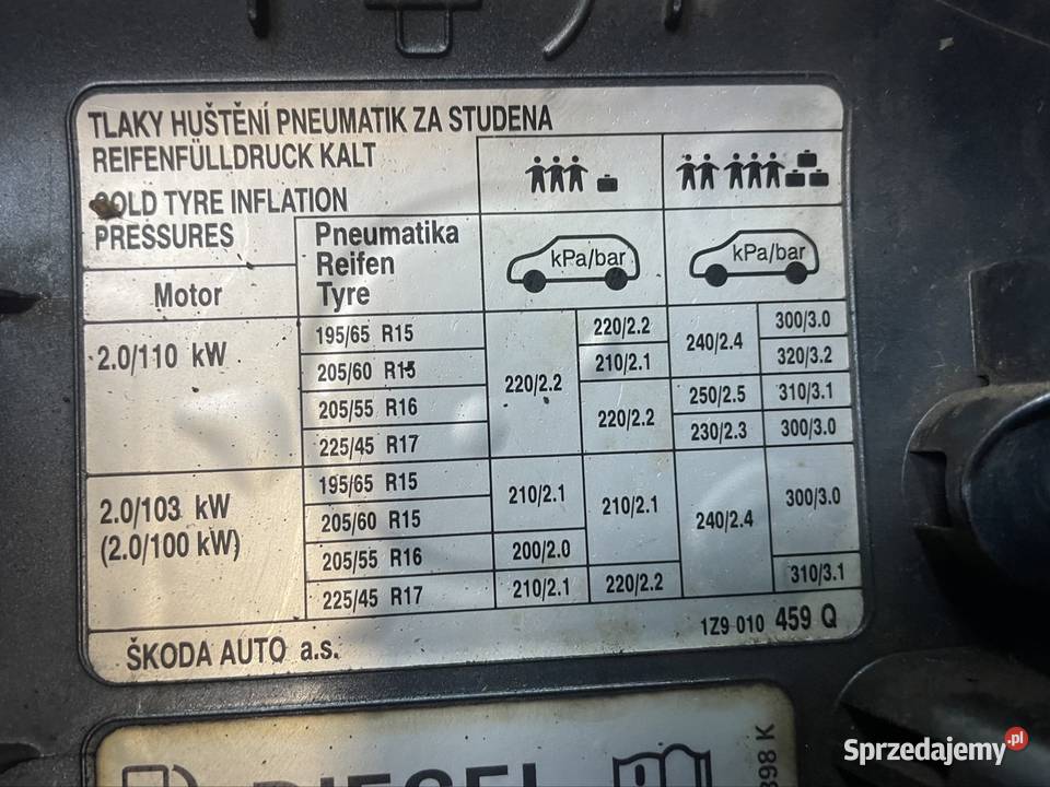 1Z9010459 klapka wlewu paliwa skoda octavia II 2 Klapki wlewu paliwa