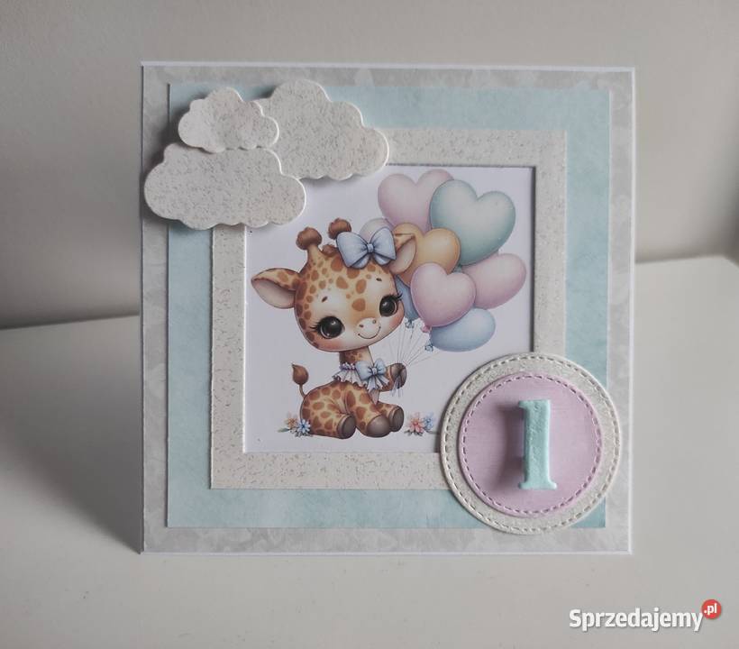 Kartka urodzinowa ręcznie robiona roczek Łódź