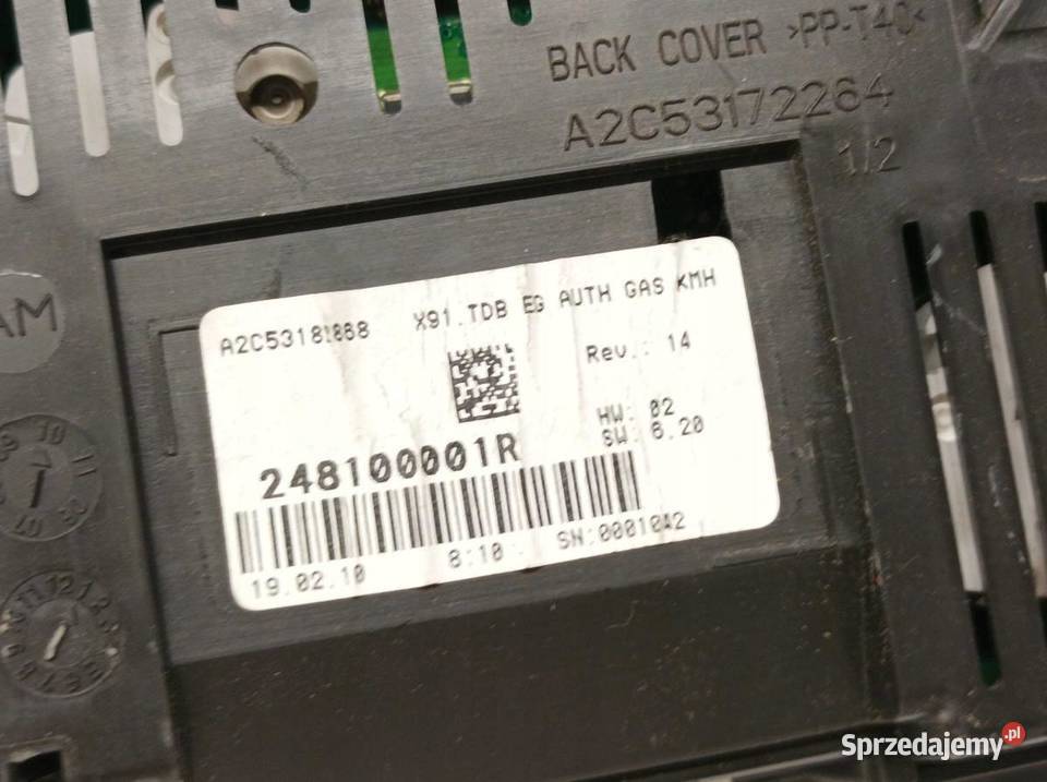 LICZNIK 248100001R 16 B 110 Renault Laguna III osobowe świętokrzyskie