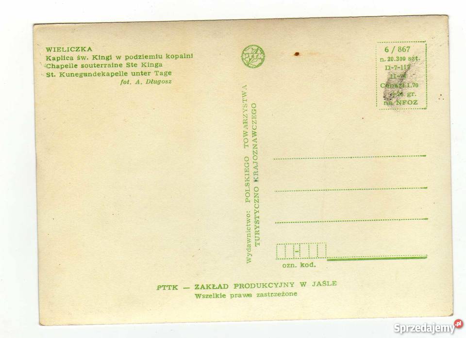 WIELICZKA POCZTÓWKA CZARNO BIAŁA