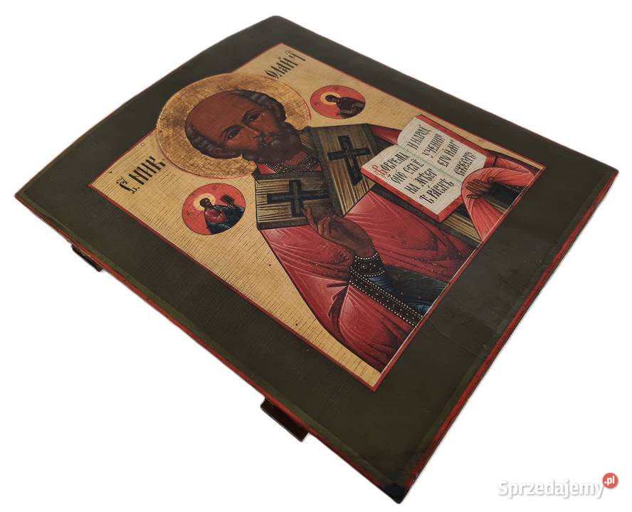 Ikona Święty Mikołaj z Miry Cudotwórca XIXw 0261