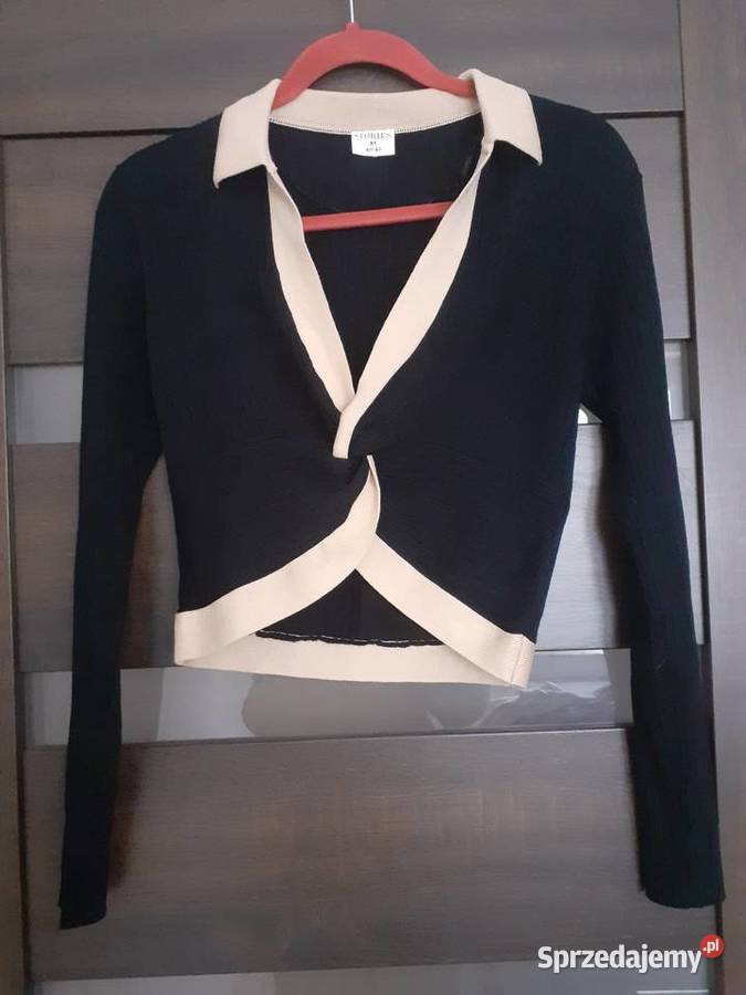 sweter z kołnierzem czarny krótki pomorskie