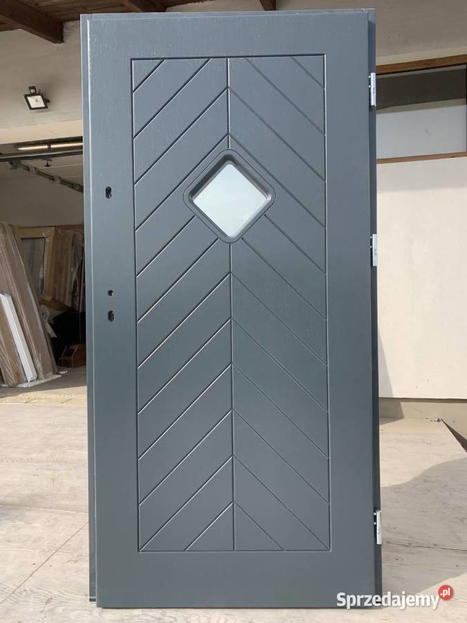 DRZWI ZEWNĘTRZNE GR 75MM DREWNIANE dąb ral 5010 Drewno kujawsko-pomorskie