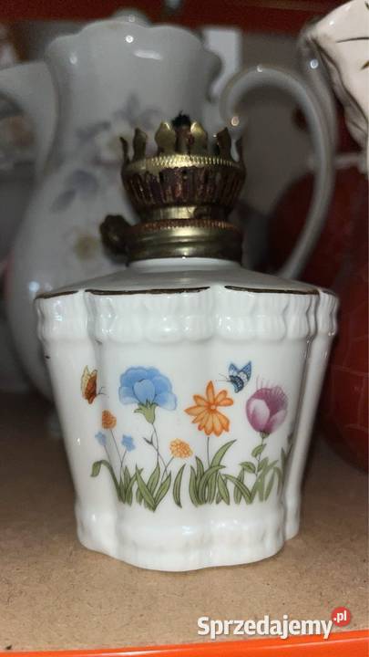 Lampa porcelana szkło Miniaturka Z knotem Gdańsk