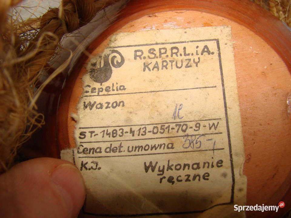 Cepelia Kartuzy wazon PRL Pruszcz Gdański