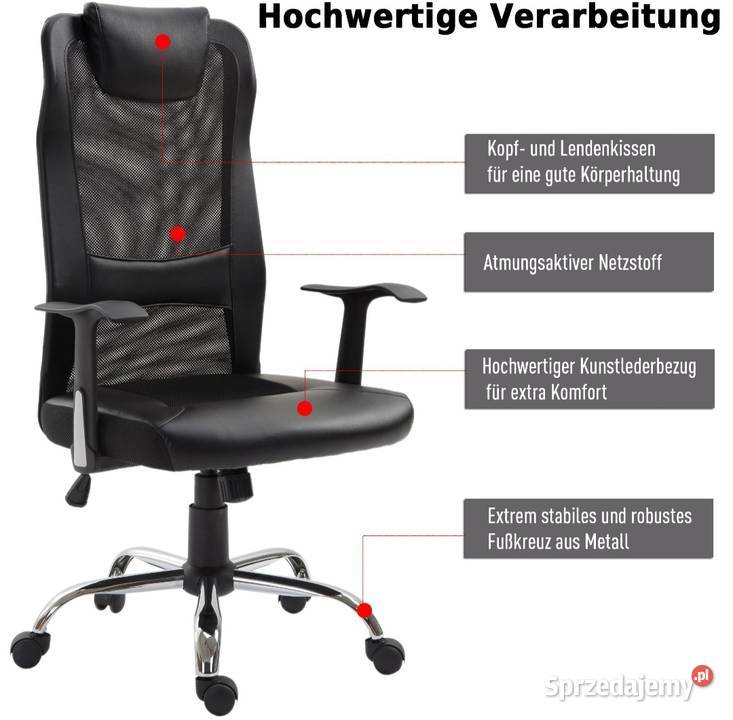 Krzesło biurowy obrotowe z regulacją wysokości Brzesko