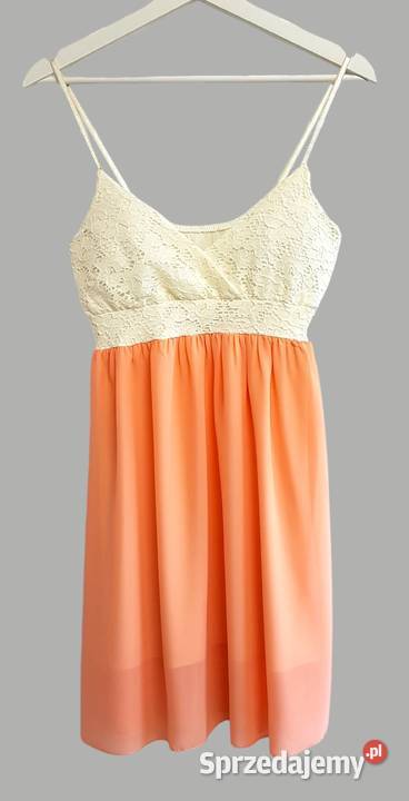 Damska sukienka białomorelowa na lato w koronkę Chrzanów sprzedam