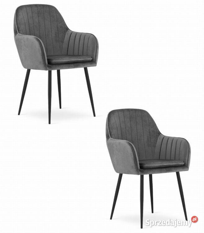 Krzesło LUGO aksamit ciemny szary nogi czarne x Bielsk Podlaski