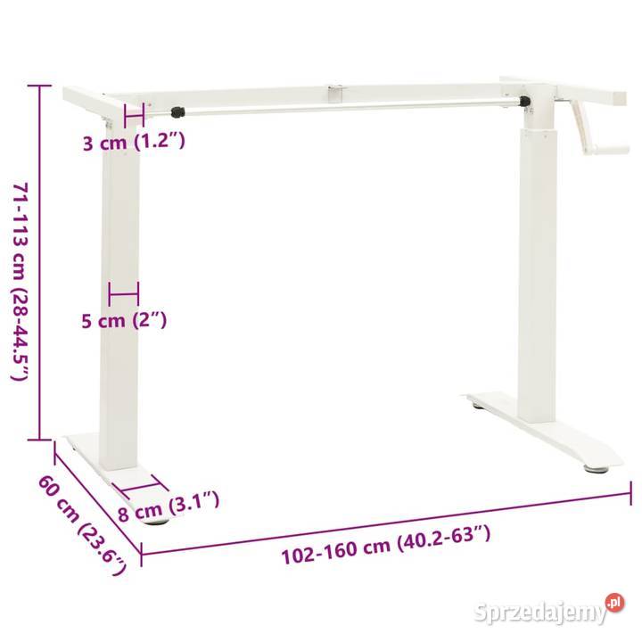 vidaXL Rama do wysokiego biurka z manualną Warszawa sprzedam