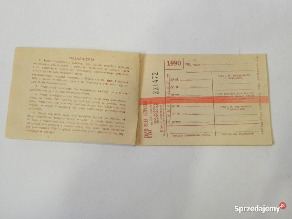 Kolekcjonerskie bilety kolejowe książeczka Legnica