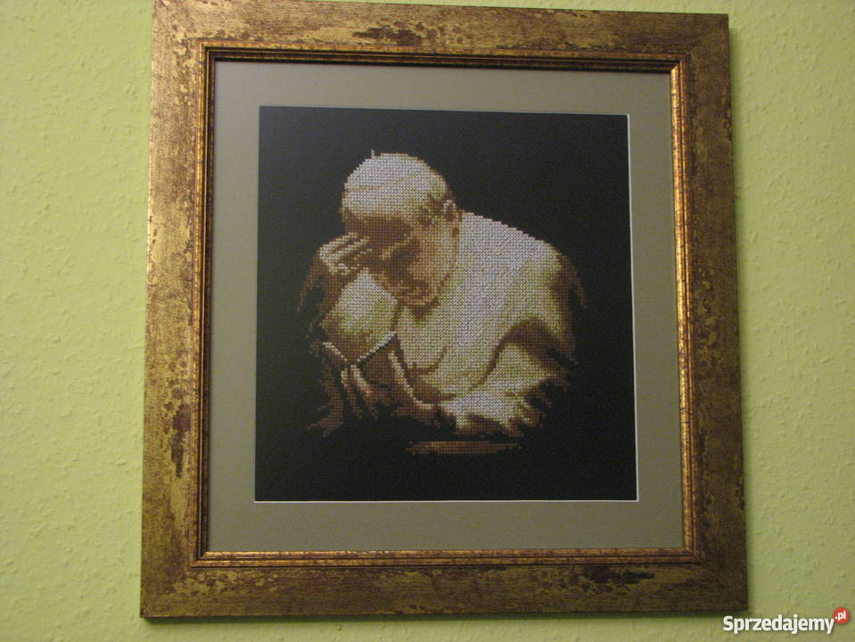 JP II Różaniec haft krzyzykowy Sztuka współczesna Czerwionka-Leszczyny sprzedam