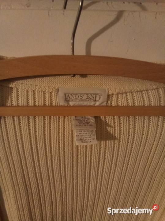 Sweter vintage Lands end kolor ecru Rozmiar L Odzież damska Warszawa sprzedam