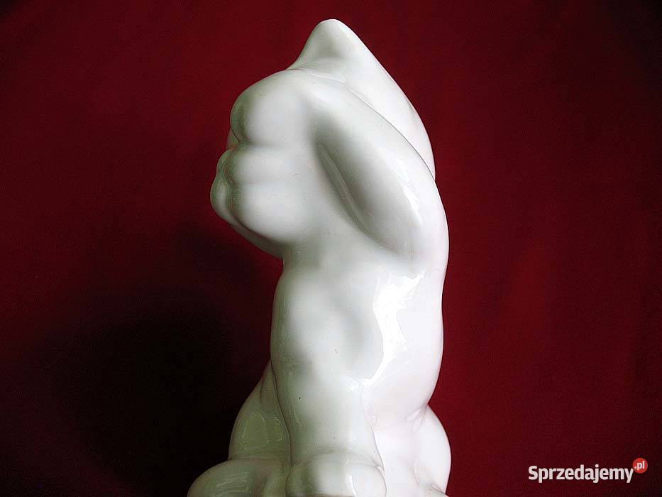 Kot biały kotek Figurka ceramika Holandia 12 x