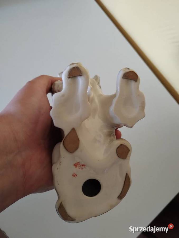 PRL figurka psa porcelana Łomonosow Łódź