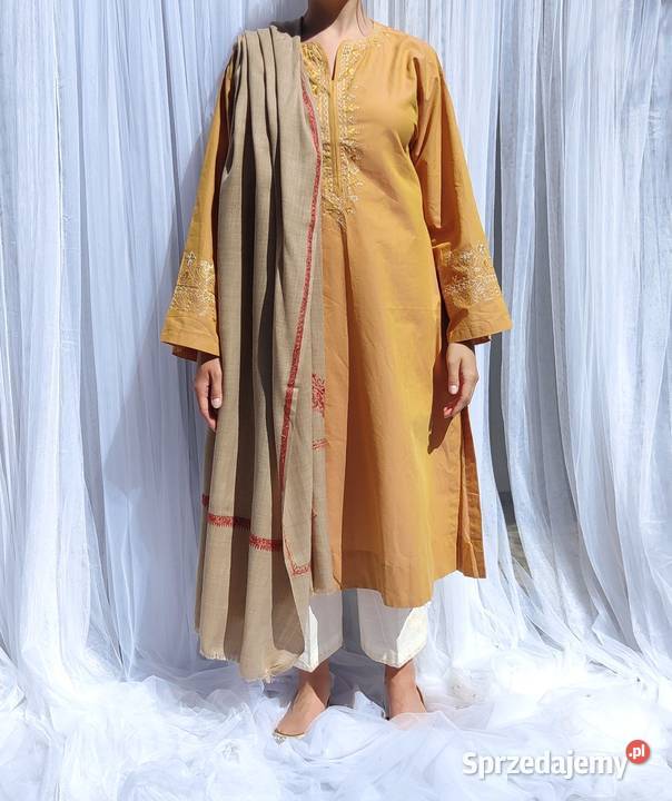 Szal orientalny indyjski haftowany haft paisley Szczecin