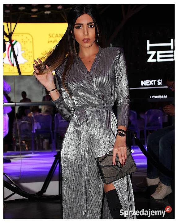 Elegancka sukienka tunika w srebrnym Pruszcz Gdański sprzedam