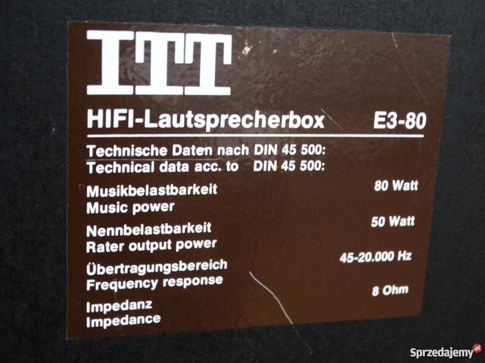 Śliczne kolumny ITT E380 Vintage WYSYŁKA Jasło