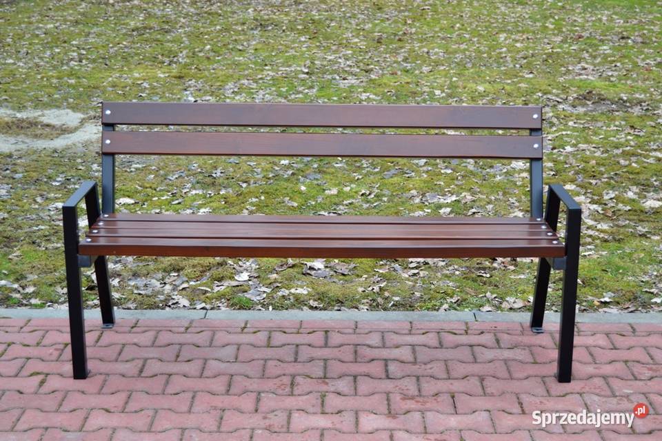 Ławka stalowa podłokietnik miejska ogrodowa Kraków