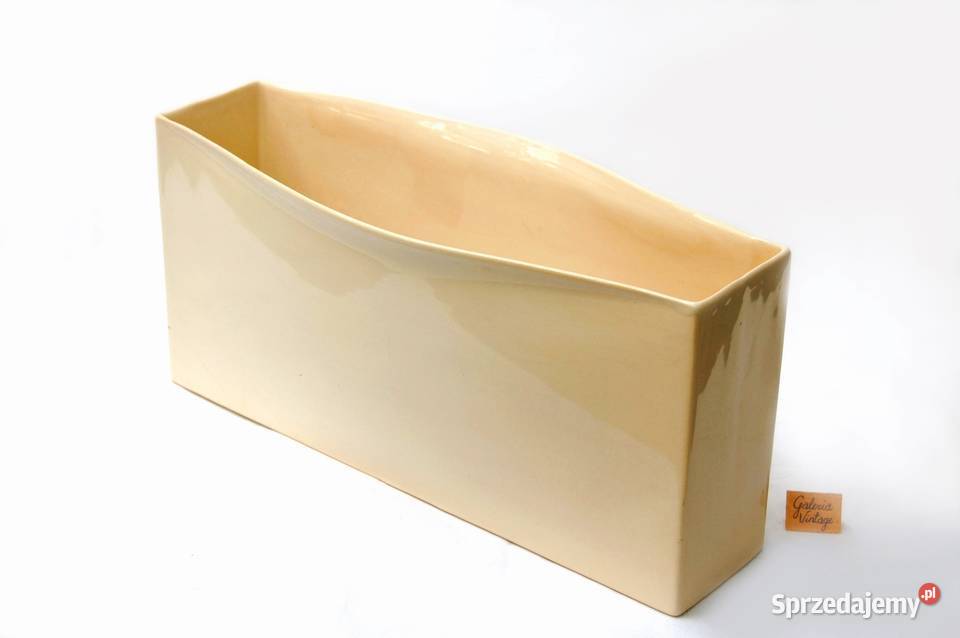 Doniczka ceramiczna prostokątna osłonka na beżowy