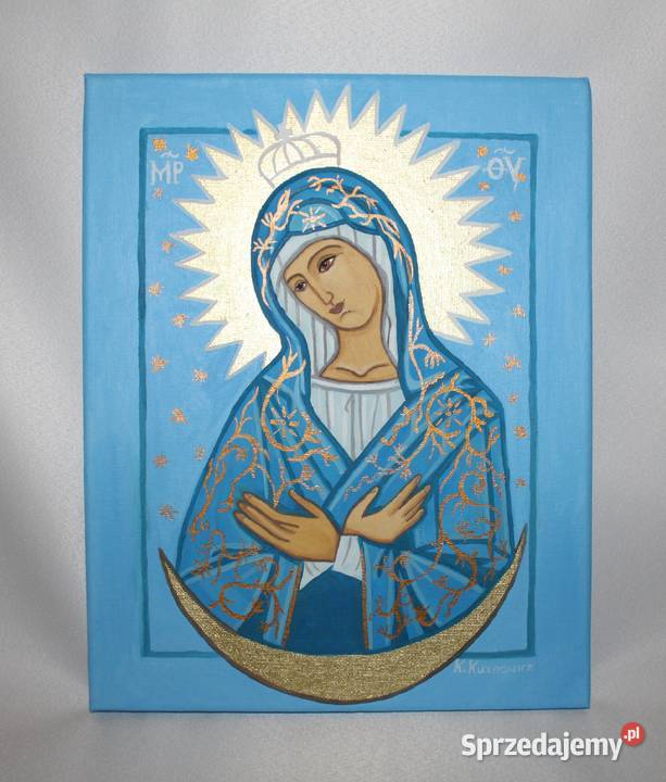 Obraz olejny Matka Boża Ostrobramska złota ikona