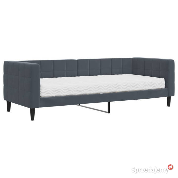 Sofa z materacem do spania ciemnoszara aksamit sprzedam