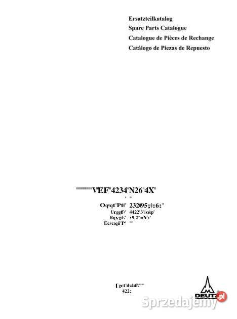 Deutz TCD2012 2V katalog czesci instrukcja