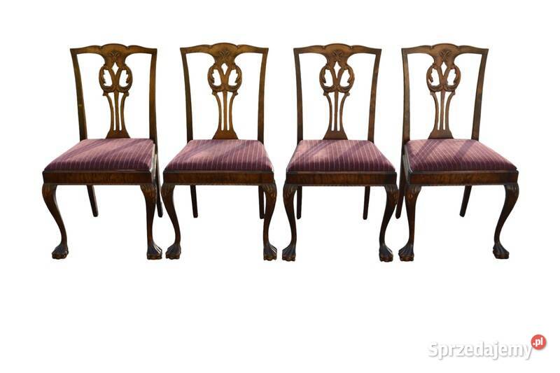 Stół z krzesłami w stylu Chippendale Szczecin