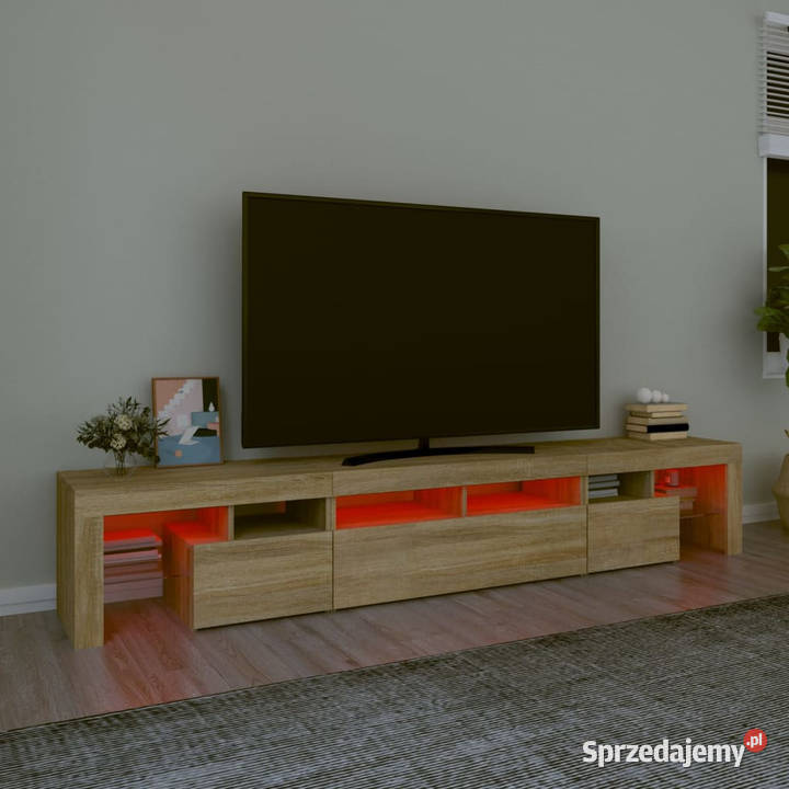 Szafka pod TV z oświetleniem LED dąb sonoma sprzedam