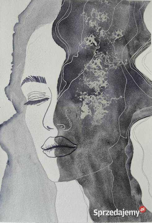 Oryginalna akwarela Srebrny oddech A4 Autentyk Malarstwo Aleksandrów Łódzki