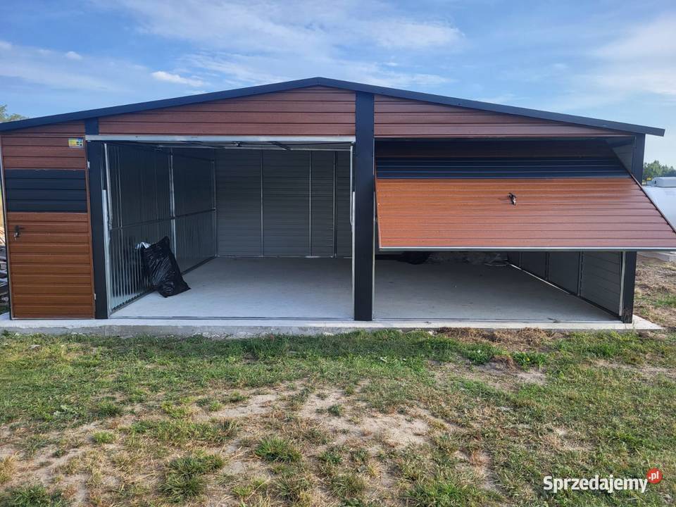 Garaż Blaszany 7x6m Dwuspadowy Dach Bramy Opole