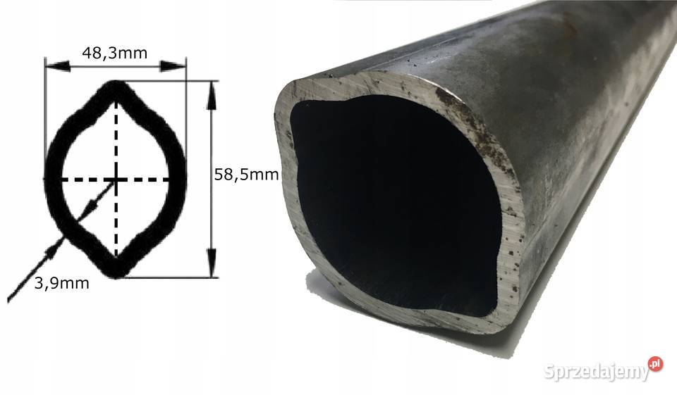 Rura wału WOM profilowa cytryna 483x585x39mm 1m