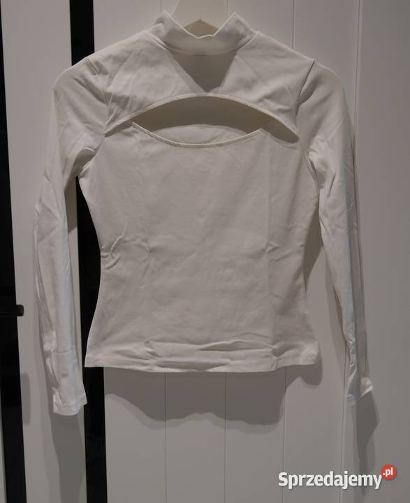 Shein śliczna bluzeczka dekolt 34 XS biały Wrocław sprzedam