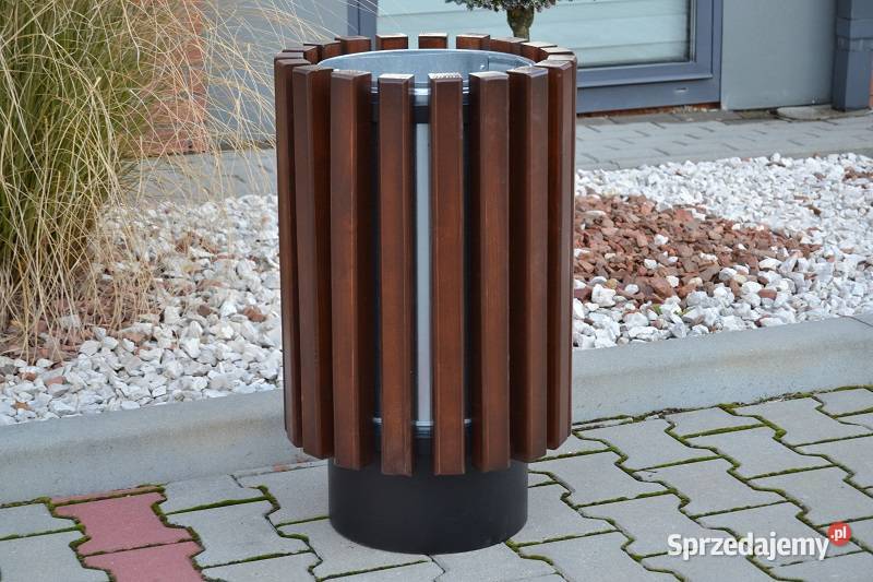 Kosz na śmieci miejski okrągły stalowy parkowy Koziegłowy