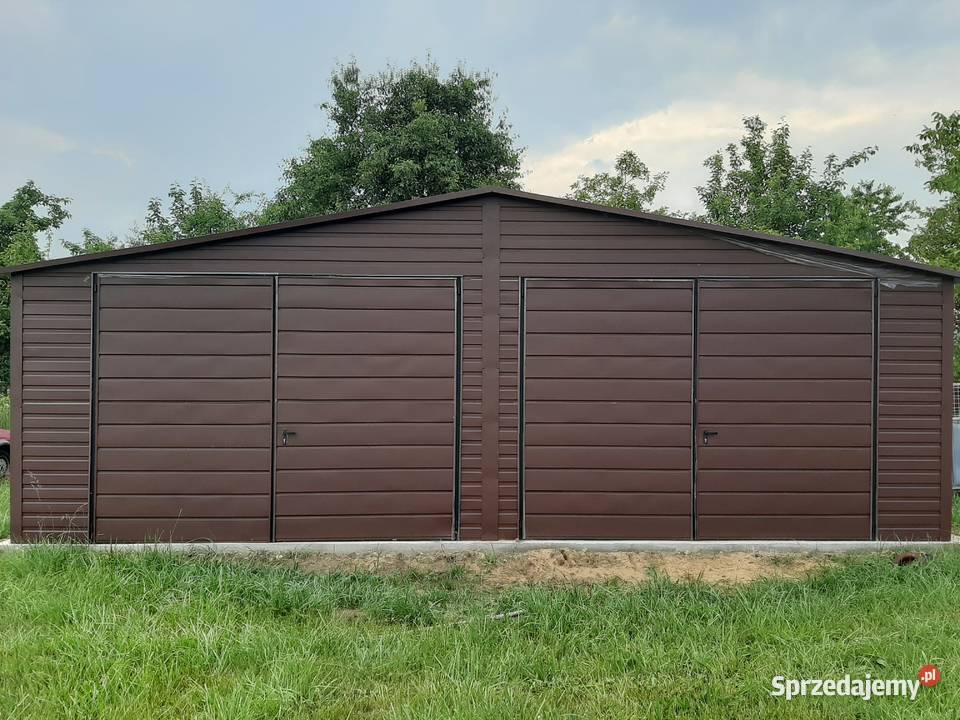 Duży Garaż Blaszany Brązowy 2 bramy uchylne Puławy sprzedam
