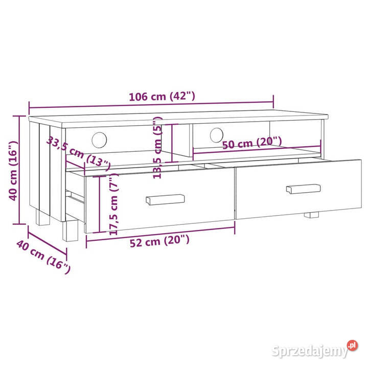 Szafka pod TV HAMAR miodowy brąz 106x40x40 Warszawa
