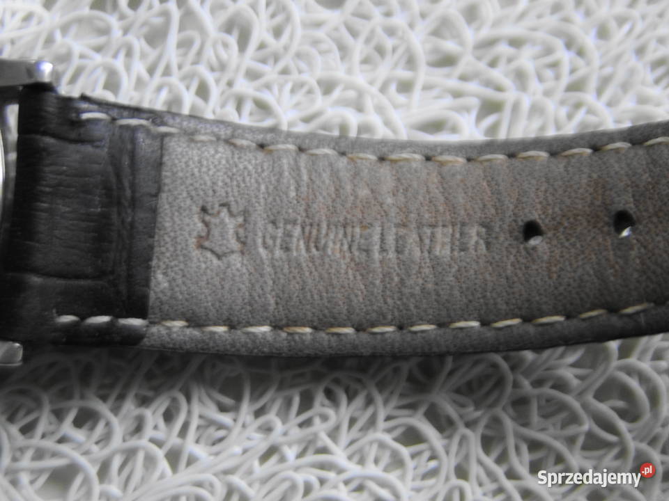 Zegarek Chronograf ze stoperem skórzany pasek