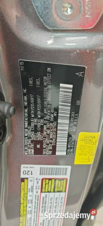 Toyota Sienna 2015 vat23 120 XLE Super stan 350cm3