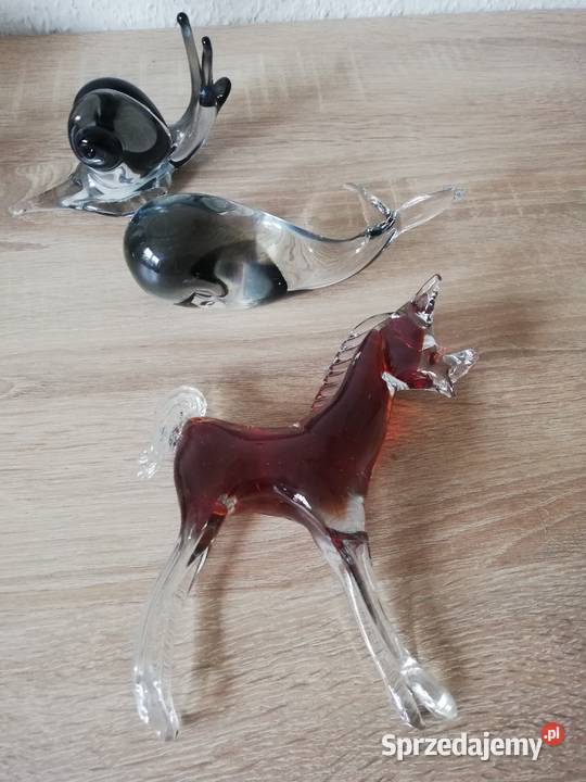 Szklane figurki przyciski do papieru Gorlice